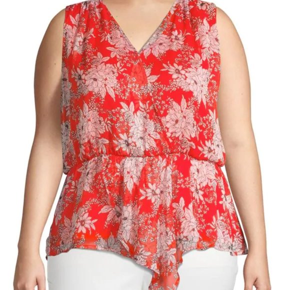 Vince Camuto Tops - Vince Camuto Botanical Floral Chiffon Top